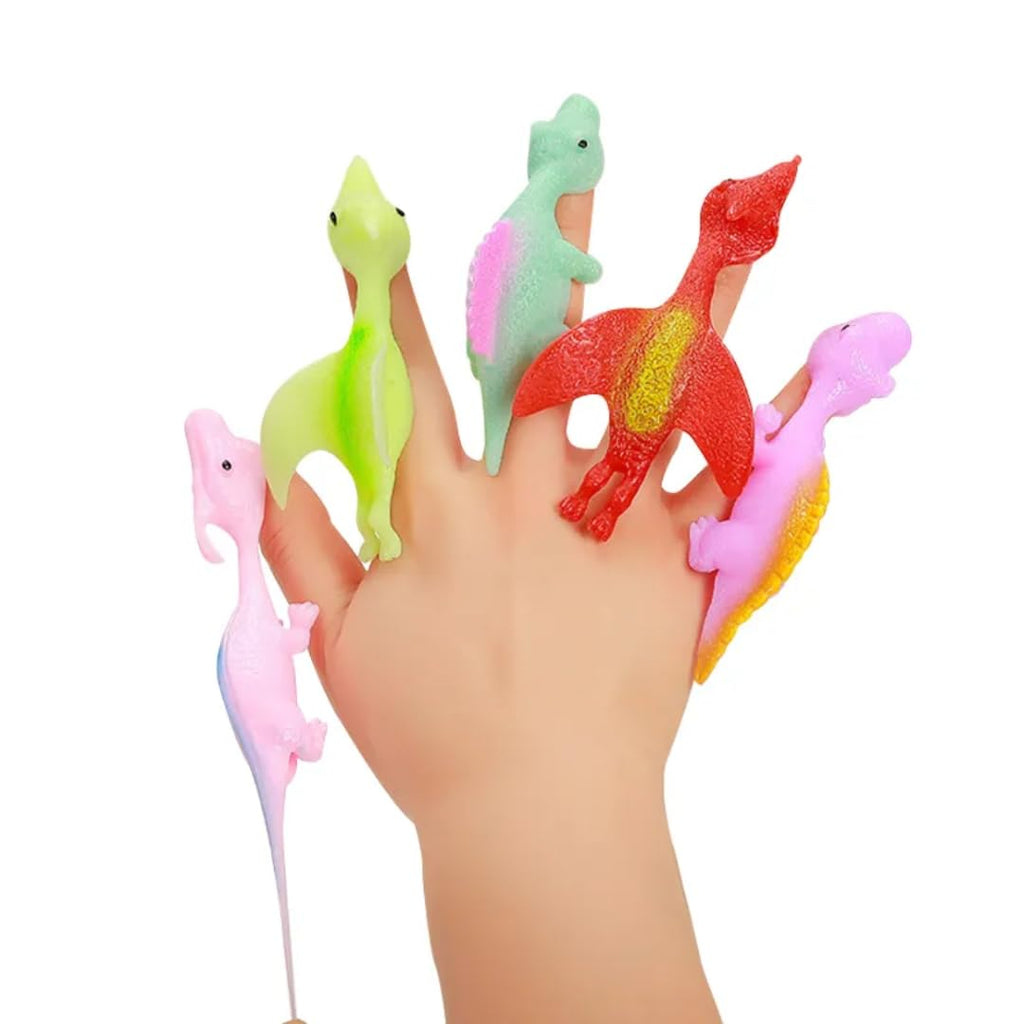 10 Pieces Dinosaur Finger Puppets, Throw Toys Colorful Design, Kids Toy Set, Party Favours